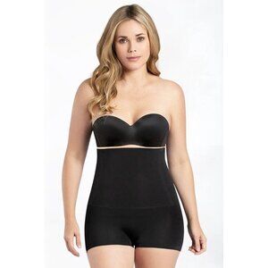 Curveez Signature Control High Waist Boyshort Sz Small Black Shapewear CUR3700